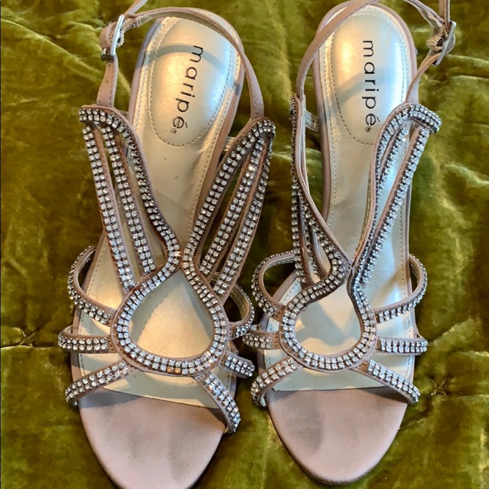 Rhinestone studded heels